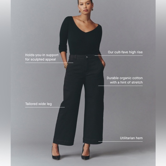 Everlane The Utility Wide-Leg Trouser Pant. Dark Blue Navy Size 2 #1637 - Picture 3 of 9